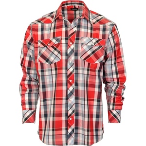 image:imageGioberti Mens Western Plaid Long Sleeve Shirt with Pearl Snapon1036w  Red  Navy  White