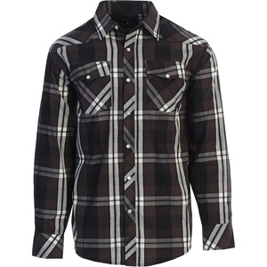 image:imageGioberti Mens Western Plaid Long Sleeve Shirt with Pearl Snapon1058w  Black  Brown  White