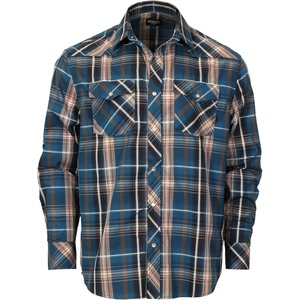 image:imageGioberti Mens Western Plaid Long Sleeve Shirt with Pearl Snapon1154w  Cobalt Blue  Peach  White