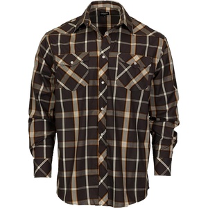 image:imageGioberti Mens Western Plaid Long Sleeve Shirt with Pearl Snapon252w  Charcoal  Orange  White