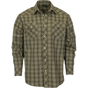 image:imageGioberti Mens Western Plaid Long Sleeve Shirt with Pearl Snapon6w  Sage  Olive  Khaki