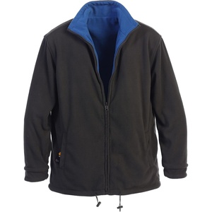 image:imageGioberti Mens Zip Up Reversible Polar Fleece Heavy JacketCharcoal  Royal Blue