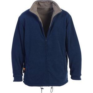 image:imageGioberti Mens Zip Up Reversible Polar Fleece Heavy JacketNavy  Gray